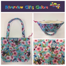 Medium Tote Bag with Zip- Blue Bird